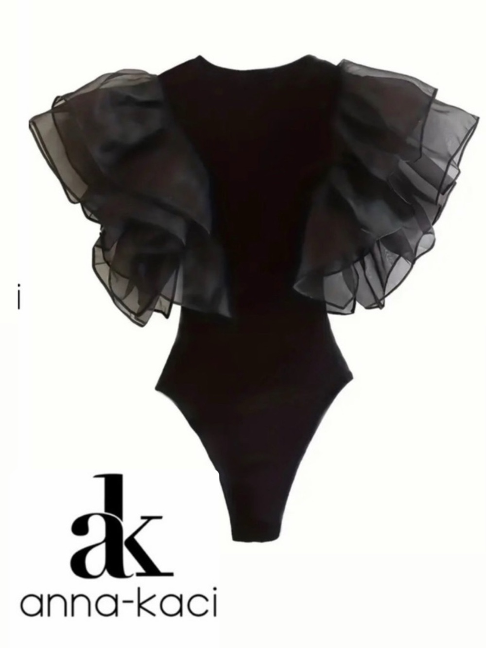 ANNA-KACI Ruched Ruffle Sleeves Bodysuit